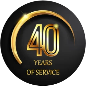 40th service anniversary golden emblem.