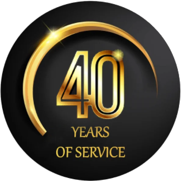 40th service anniversary golden emblem.