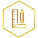 Design tools icon with ruler and pencil.