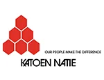 Katoen Natie company logo with hexagons and slogan.