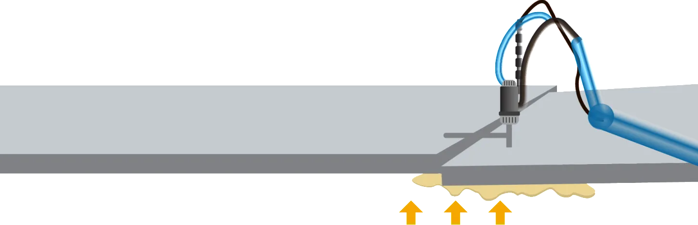 3D printer nozzle extruding material.