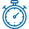 Blue neon stopwatch icon