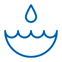 Icon representing water drop and level sensor.