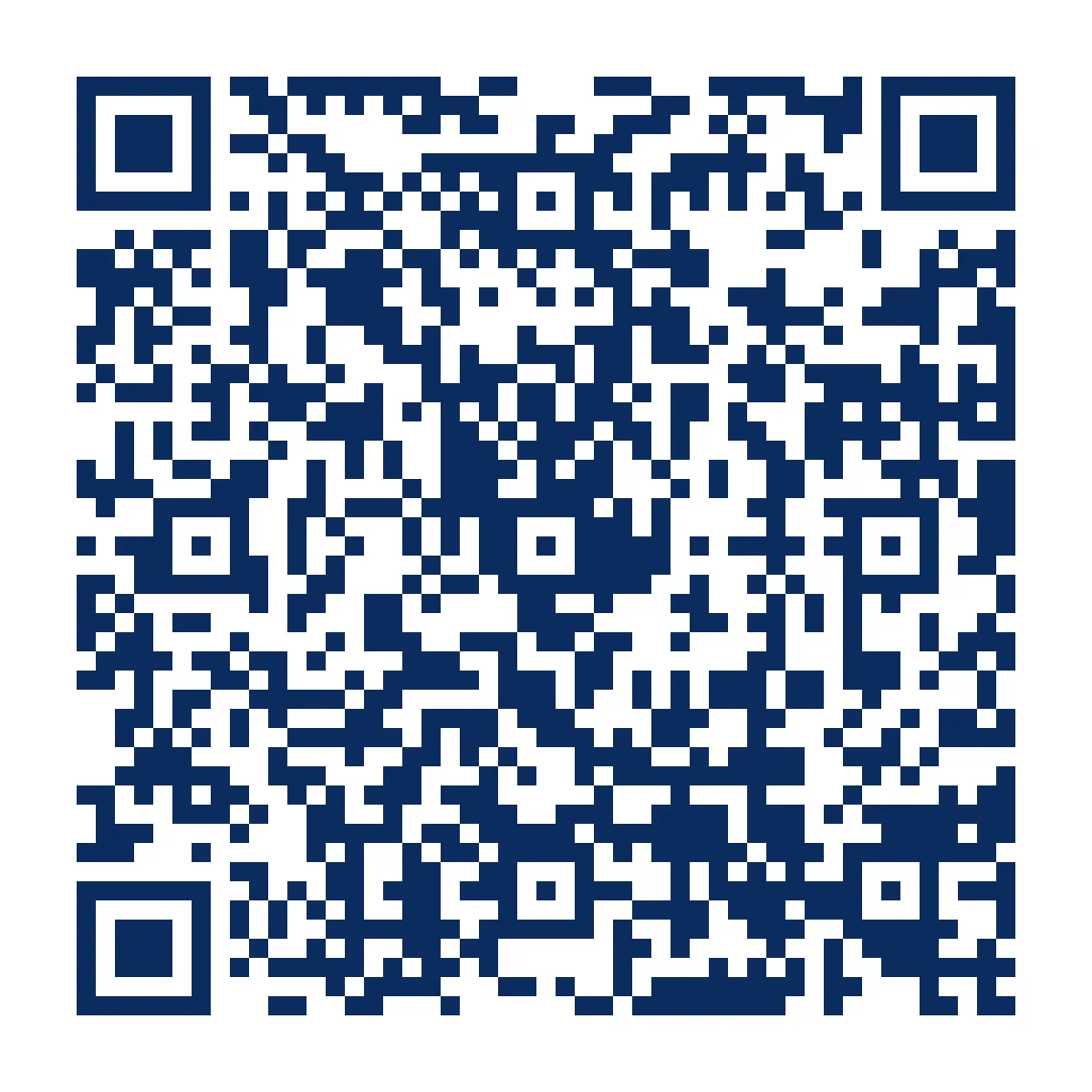 Blue QR code on white background