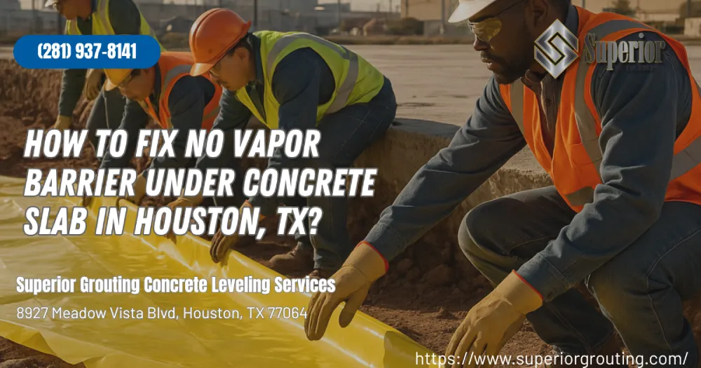 How To Fix No Vapor Barrier Under Concrete Slab in Houston, TX?