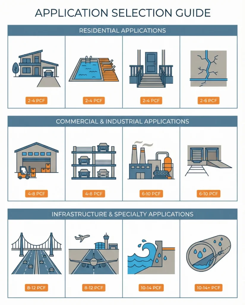 polyurethane-grouting-applications-grid-by-category-vector-illustration