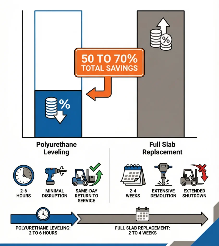 polyurethane-leveling-vs-slab-replacement-cost-comparison-vector