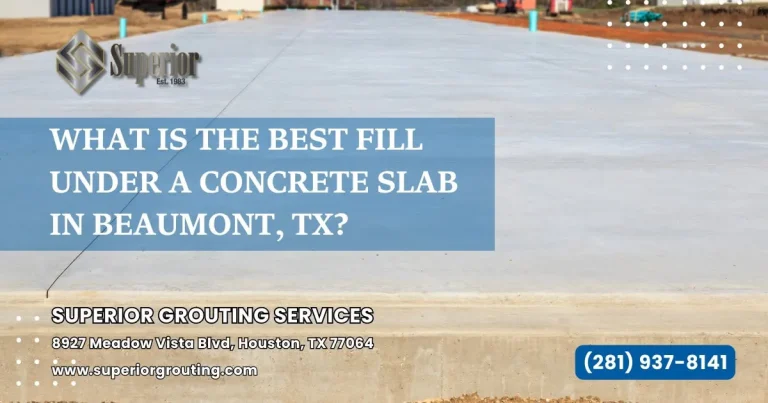 Concrete slab with construction site and promotional text