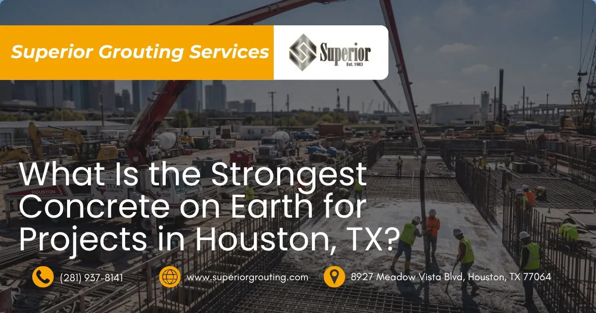 Construction workers pouring concrete at Houston job site