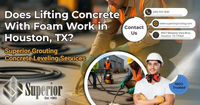 Superior Grouting foam concrete lifting services in Houston, Texas