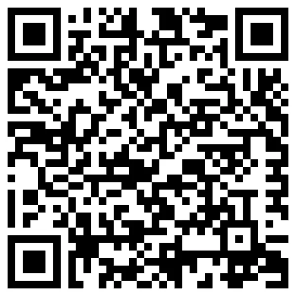 Black and white QR code on a white background