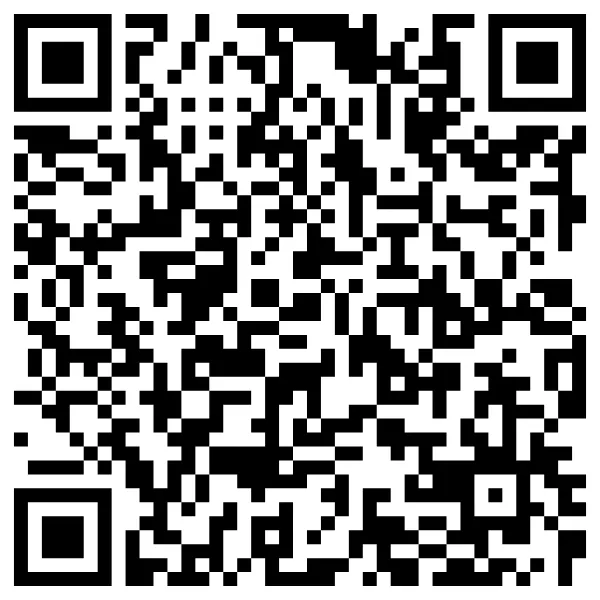 Black-and-white QR code on a white background