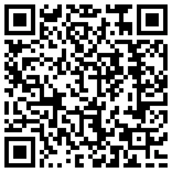 Black and white QR code on a white background