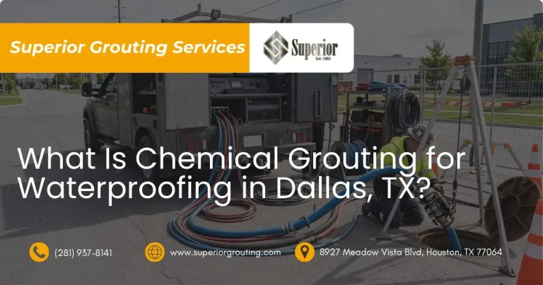 Chemical grouting crew waterproofing a street utility opening
