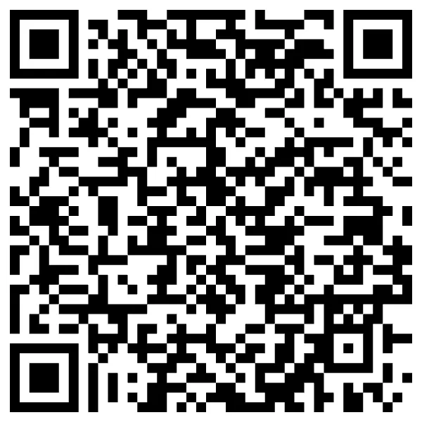 Black and white QR code on a white background