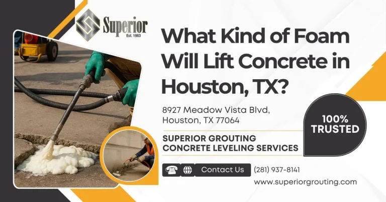 Concrete leveling foam injection advertisement for Houston contractor